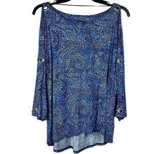 Cable & Gauge Polka Dot Paisley Blouse